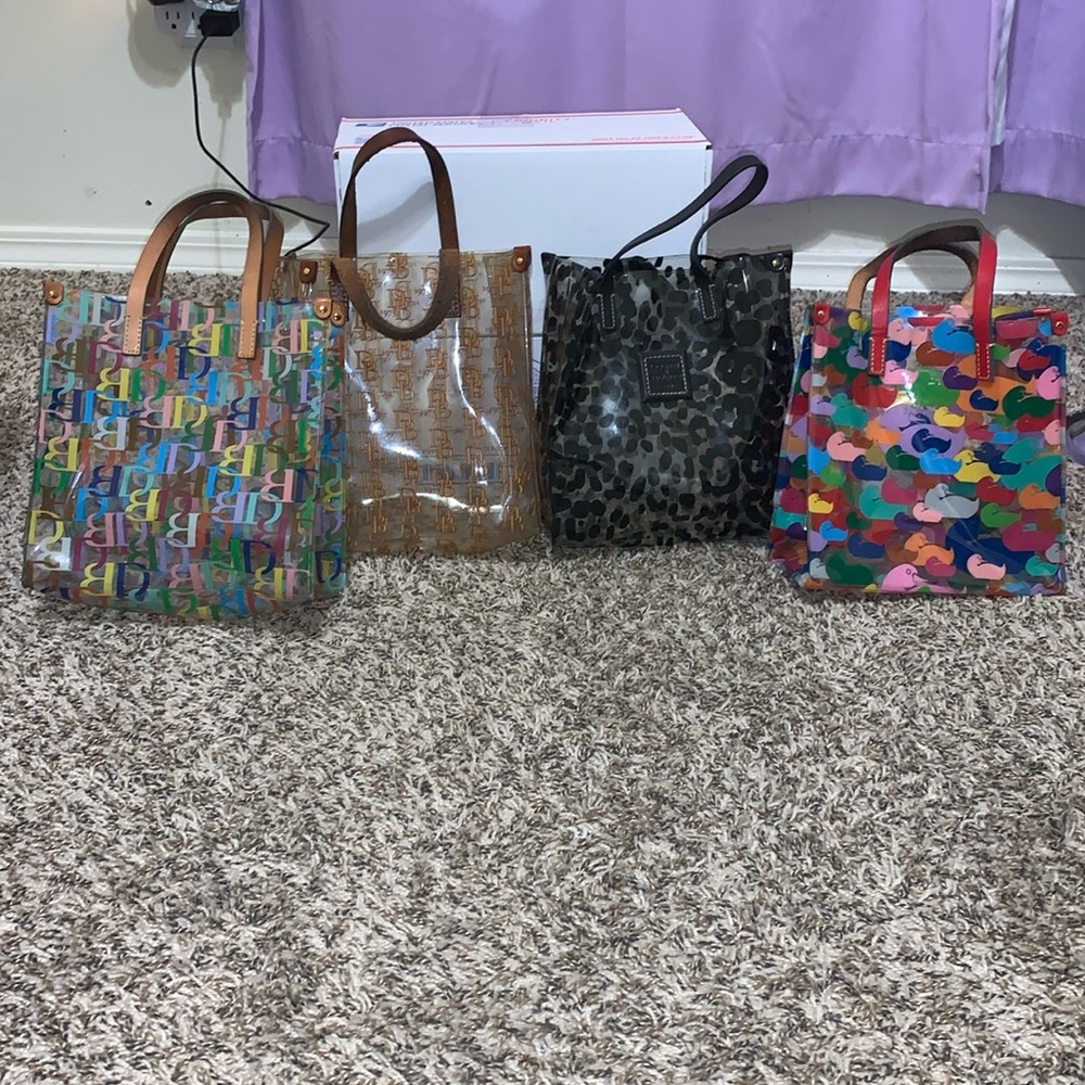 Dooney & Bourke Multicolor PVC Tote Bag - Colorful Logo Print